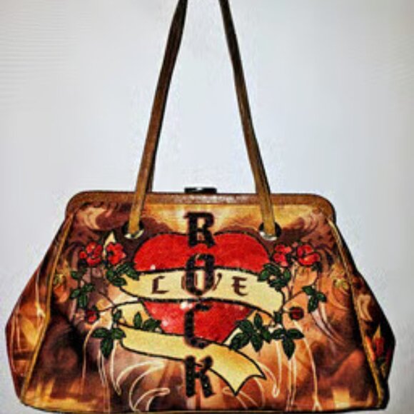 Isabella Fiore Handbag Purse Satchel Beautiful Bing & Beadwork Rock & Love BaG - Picture 1 of 6
